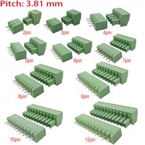 10 개/5 쌍 15EDG 3.81mm KF2EDG PCB 나사 터미널 블록 커넥터 플러그-핀 스트레이트 니들 헤더 소켓 2-12 핀 잭 플러그, 08 7PIN 5Pairs