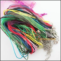 리본 귀걸이 14k 매듭 링 여자 혼합 오간자 보일 목걸이 왁스 처리 랍스터 걸쇠 코드 45cm 5cm 10 롤