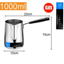 우유데우는기계 우유거품기 150-1000ml 스테인레스 스틸 우유 주전자 거품 피처 라떼 에스프레소 커피 바리스타 크래프트 카푸치노 거품기 크림 컵, 1000ML 롱 핸들