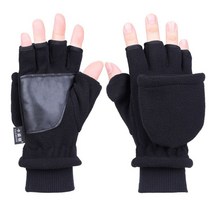 Flip Top Fingerless Mittens with Cover Cap Touchscreen Gloves for Cold Weather, 푸른