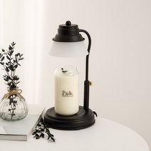 캔들백화점 국내산 타이머 높이조절 불빛조절 캔들워머+공기정화 비염에 좋은 천연100% 캔들, 리얼 유칼립투스570g+타이머 블랙