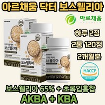 아르채움 보스웰리아 1000 인도산 결정 셀룰로오스 우슬추출 분말 초록입홍합분말 히알루론산 혼합분말 엽산 산화아연 비타민 푸마르산제일철 치커리 식 약 처 인증, 2개