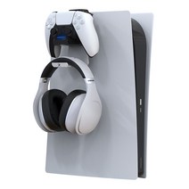[플스5보호] [국내배송] PS5 플스5 듀얼센스 싱글 충전거치대 및 헤드폰 거치대 플레이스테이션5 벽걸이, 화이트