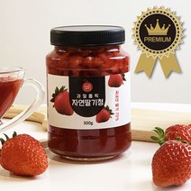 과일홀릭 자연딸기청 프리미멈 100%국산생딸기 유기농설탕 레몬생과즙으로 담근 수제과일청 선물용추천 라떼 요거트 에이드 1병 2병 선물포장선택, 500g, 2개입, 2구
