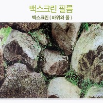 수족관 백스크린 필름 [바위와 풀] 1M/무접착/수조 DP