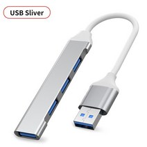 노트북 랩탑 멀티 허브 USB 허브 확장 4 포트 유형 C 3.0 허브 USB 분배기 고속 OTG 어댑터 휴대용 PC 컴퓨터 Xiaomi Macbook Pro Air, 03 USB-silver
