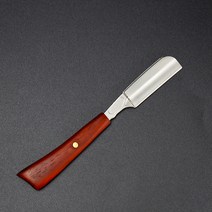 일자면도기 구식 면도기 수동 이발소 면도기 면도기 면도기 면도날 미용실 전용 남성 스트레이트 생크 홀더 이발소 이용사 외날, 홍단목 일자칼걸이(좁은날타입)