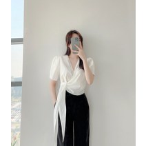 러블리아미에 / 아미에 /브이넥 랩 매듭 블라우스 4color