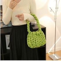 자아언트얀 뜨개가방 수제 코뜨기 토트 숄더 백 6 color (화이트 블랙 그린 퍼플 라이트블루 핑크 레즈로드), 단일사이즈
