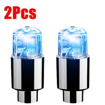 오토바이 악세사리2pcs LED 타이어 밸브 줄기 모자 네온 빛 방수 휠 스포크 조명 오토바이 자전거 자동차, 01 2PCS- Blue