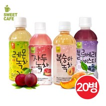 웰그린 녹차음료 4종 레몬 복숭아 블루베리 자두 녹차 340ml 20병 홍차 아이스티, A_웰그린 자두녹차 340ml 20개입