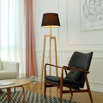 [천삼백케이] [와우조명] 원목 자이 장 스탠드 블랙 [온오프 스위치], 베이지