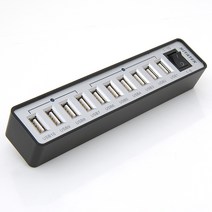 넥스트 10포트 USB 유전원 허브 510UHP NEXT-510UHP, 그레이