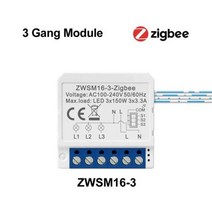 Aubess-ZigBee 3.0 스마트 회로 스위치 모듈 중성선 필요 지원 양방향 제어 스위치 알렉사 구글 홈으로 작동, 3 Gang