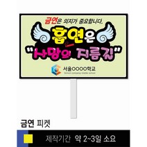 스쿨컴퍼니(도매가격 인쇄쇼핑몰) #117 금연 피켓 [피켓 포맥스피켓 손잡이피켓 학교피켓 예방교육 캠페인 홍보 피켓제작], 2. 손잡이 대형 60x45cm