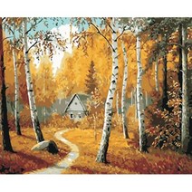 리빙듀오 DIY 쉬운 명화 유화그리기 세트 A-060 집으로가는단풍나무길 중형 40x50, 상세페이지 참조