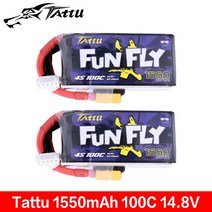 리포배터리 rc카충전기 새로운 tattu funfly 1550mah 4s 배터리리필, 1배터리