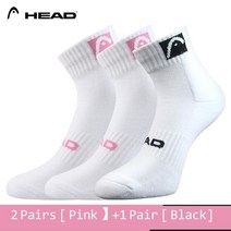 3 쌍 오리지널 스포츠 양말 헤드 테니스 배드민턴 농구 면화 땀 흡수 마운트 축구, [07] 2 pink and 1 black