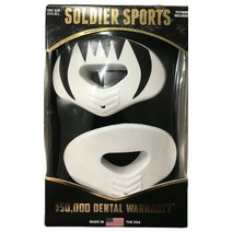 Soldier Sports Air Lip Mouth Piece White 2 Pack w/Tethers MMA Boxing Wrestling 572245