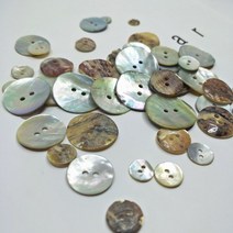자개단추 의류부자재 수예용품 밝은 은빛색 조개 보석, 20mm, 조개 버클(10개)
