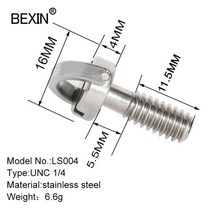 BEXIN 퀵 릴리스 플레이트 어댑터 나사 삼각대 용 1/4 인치 D-링 카메라 마운트 나사 모노 포드 볼 헤드 ds, 03 LS004  1PC