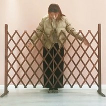 정원 자바라 울타리 접이식 스탠드형 매립형 갈색 흰색, A-5 (220x150)