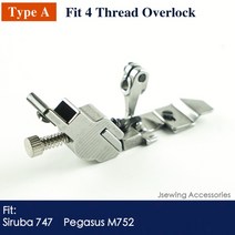 재봉틀 가정용 오버록 부품 용 탄성 테이프 노루발 Siruba 747 757 Juki MO-6900 Pegasus M700 M800 Jack 798 6 크기, [02] Tape Size 5mm, [01] Type A Foot