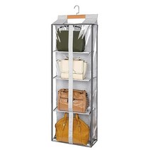 Clear Closet Hanging Handbag Organizer with Zippers KMOTASUO Easy Access Wardrobe Tote Bag Purse St