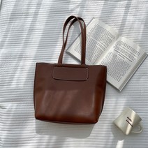 아이엠몽 여성 플레인 대용량 수납 가죽 스탠다드 숄더 쇼퍼백 토트백 피트밀