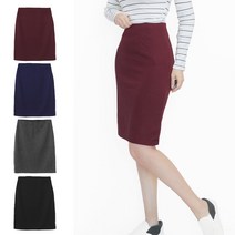 [카인덤] 골지 H라인 5부 면 밴딩 미디 스커트