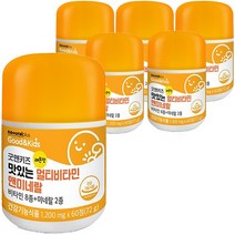 키즈 맛있는 멀티비타민 미네랄60정 비타민 BCD BD 미네랄 10종, 6개, 60정
