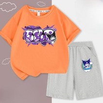 항공빠른배송 2023 쿠로미 그래피 티셔츠 반바지 세트 키즈한벌 여름한벌 여름옷 키즈패션 어린이선물