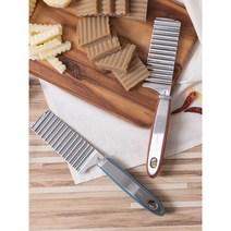 웨이브 나이프 도토리묵 감자튀김 만들이 물결 모양 스텐 칼 묵칼 물결나이프, 블루