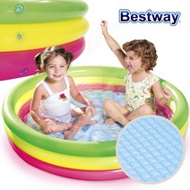 베스트웨이 3단 무지개 엠보싱 에어풀장 BW51104, 혼합색상