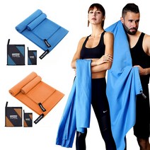 히포 프리미엄 스포츠 건식 극세사 타올 헬스 운동 수건 타월, 대형(152x72cm), 오렌지