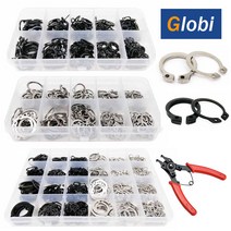 글로비 스냅링 세트 E링 C링, 1세트, 6. C형 스틸 15종 500pcs