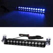 차량경광등 차량용 싸이키 출차주의 led 전조등 LED 스트로브 라이트 플래시 경고 신호 비콘 경찰 소방관 비상 앞 유리 트레일러 차량 표시기 방수 12 개, [01] Blue