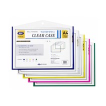 아주산업 벽걸이형 투명케이스 가로형 A4 블루, 2개