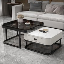 거실 테이블 좌식 커피 모듈 낮은 세라믹 소파 탁자 대리석 모던, B 타입(사진참조)