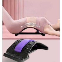 스트레칭 허리디스크 탈출치료기 요추패드 탈출증, 퍼플 물리치료용 자석12개