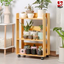 JS리빙 원목 화분진열대 베란다 화분정리대 47*24*73 우드 비올라 3단 이동식 바퀴 화분대 [MD_09NQ*euqs], 비올라 바퀴 화분대