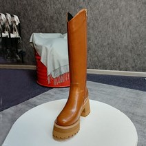 여성 가죽 부츠 통굽 앵클부츠 키높이 발편한 신발 여자부츠 워커 가을 겨울 롱부츠 인박카024