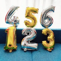 [오늘발송] 숫자풍선 16인치 은박 호일풍선 생일파티용품 레터링, 6, 실버