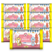 45gsm 엠보싱 물티슈 항균물티슈 손세정물티슈 손소독물티슈 휴대용물티슈 캐릭터물티슈 물티슈10매 10매물티슈 여행용물티슈 미니 소형 10매 달비네 달비 소독티슈 수달, 20팩, 10매입