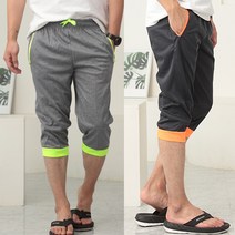 에킨 카치온 7부 배기 조거 반바지 트레이닝 밴딩 저지 스판 L~5XL 빅사이즈