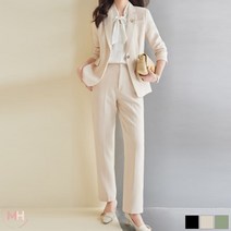 마마홀릭 빅사이즈 원버튼 자켓 정장 팬츠 세트 06496