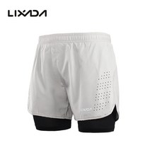 사이클링 반바지 빕 빕숏 Lixada 남자 2-in-1 러닝 빠른 건조 통기성 활성 훈련 운동 조깅 와 긴 라이너 여름 자전거복