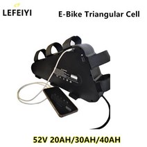 접이식 전동자전거 전기자전거 배달 렌탈 키트 폴딩 Bafang 전기 자전거용 52V 18650 배터리 자전거 삼각형 20AH 30AH 40AH 대용량 2000W, 52V 30A With charger