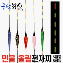 구짱낚시- 민물전자찌-6점등- 민물올림전자찌, 1번-3호(2.4g)