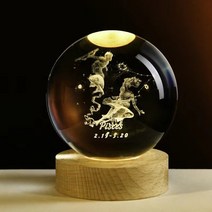 태양계 글로브 갤럭시 K9 크리스탈 볼 라이트 3D 레이저 조각 천문학 행성 공 홈 장식 우주 모델 생일 선물, 32 U12_02 8 cm